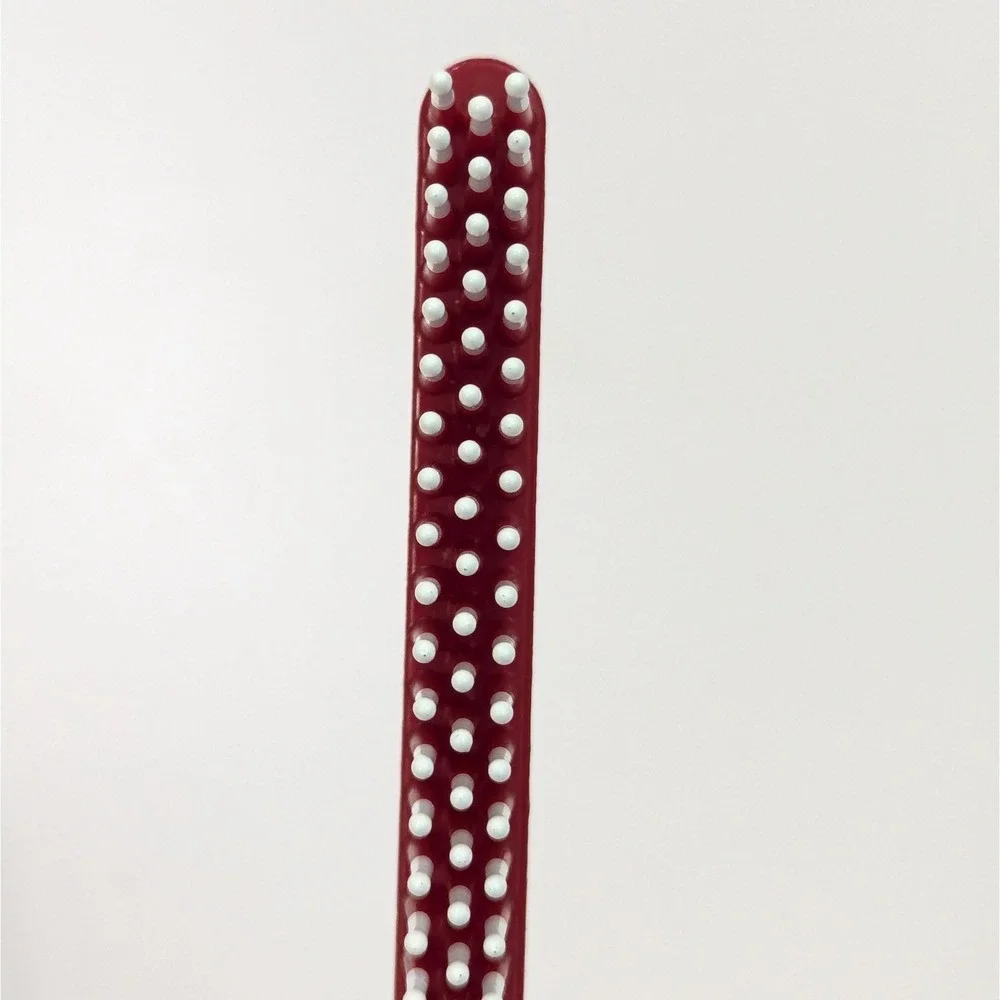 Vtg Mebco 3 Row Detangling Comb Hair 80s 90s Red White Double Twice Dipped